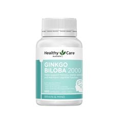 Ginkgo Biloba 2000 Healthy Care Từ Úc - Giảm Đau Đầu, Chóng Mặt và Mất ngủ, Hộp 100 Viên