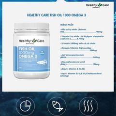 Dầu cá Healthy Care Fish Oil 1000mg Omega 3 - Bí quyết duy trì sức khỏe tim mạch và não bộ, lọ 400 viên
