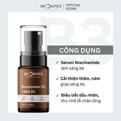 Sáng Da, Mờ Thâm Nám Hiệu Quả Với Serum B3 DrCeutics Niacinamide 12% + NAG 5%, Chai 30 gram