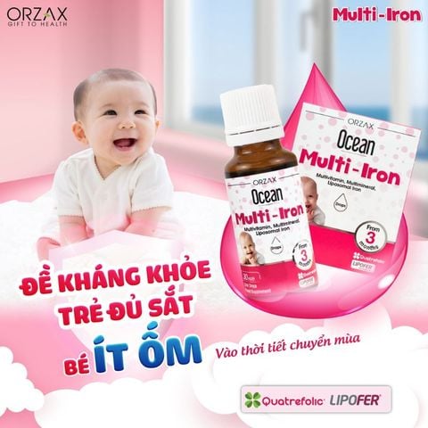 Siro Ocean Multi Iron – Bổ sung sắt và 14 vi chất cho bé từ 3 tháng tuổi từ châu Âu
