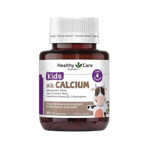Viên uống canxi sữa Milk Calcium Healthy Care Úc 60 viên cho bé từ 4 tháng