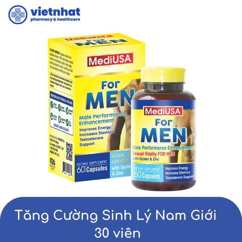 Viên uống MediUSA For MEN - Giải pháp tăng cường sinh lực phái mạnh từ thảo dược thiên nhiên, hộp 30 viên