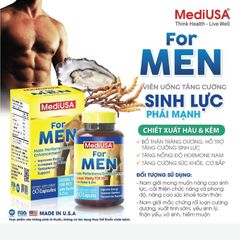 Viên uống MediUSA For MEN - Giải pháp tăng cường sinh lực phái mạnh từ thảo dược thiên nhiên, hộp 30 viên