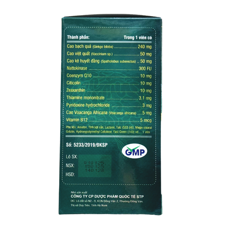Viên uống Ginkgo Gold Max An Hưng giúp cải thiện trí nhớ, tăng tuần hoàn não, hộp 30 viên