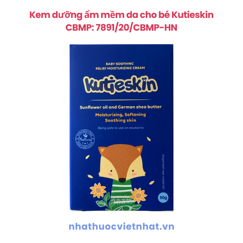 Kem Kutieskin dưỡng ẩm giúp làm mềm da cho bé, giảm khô ngứa, nứt nẻ da (màu xanh đậm)