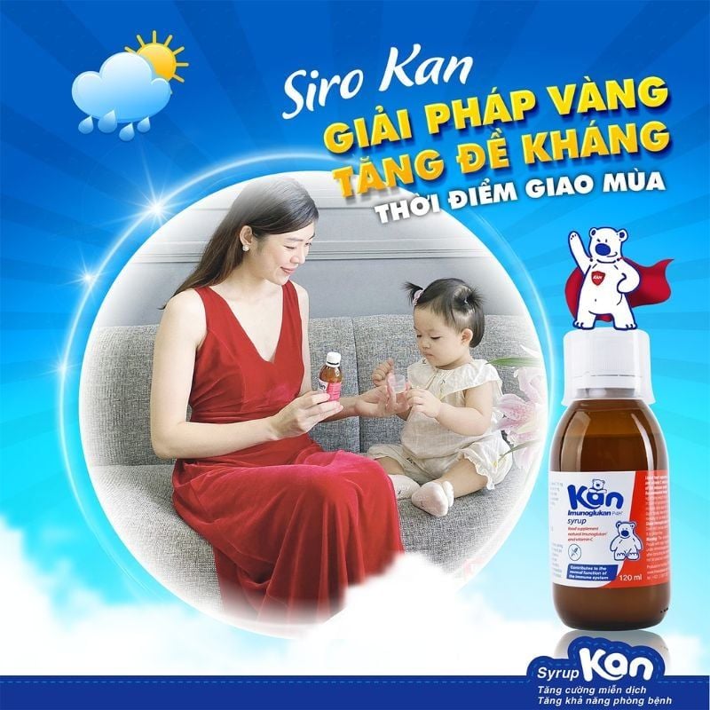 Siro KAN - Bí Quyết Tăng Sức Đề Kháng, Giảm Ốm Vặt Cho Trẻ, Chai 120ml