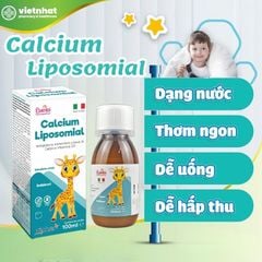 Calcium Liposomial - Canxi sinh học thế hệ mới, giúp bé cao lớn khỏe mạnh, chai 100ml