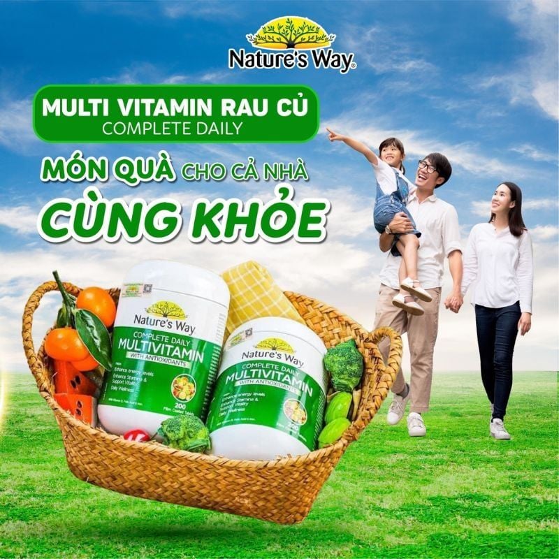 Nature's Way Multivitamin - Bổ Sung 19 Vitamin & Khoáng Chất Thiết Yếu, Tăng Cường Sức Khỏe Cho Cả Gia Đình