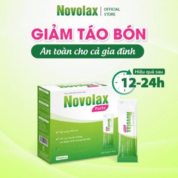 Novolax Forte - Bổ Sung Chất Xơ An Toàn Cho Cả Gia Đình, Hộp 20 Gói