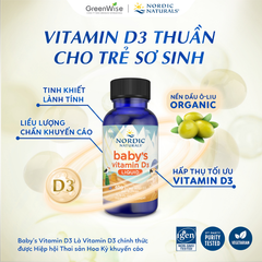 D3 Nordic Naturals Chính Hãng, Bổ Sung Vitamin D3 Cho Trẻ Sơ Sinh Giúp xương Chắc Khỏe