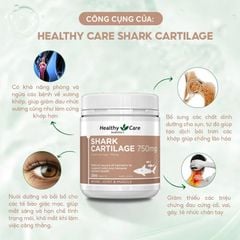 Sụn Cá Mập Healthy Care Shark Cartilage 750mg Của Úc - Hỗ Trợ Sức Khoẻ Xương Khớp Cho Người Lớn Tuổi, Hộp 200 Viên