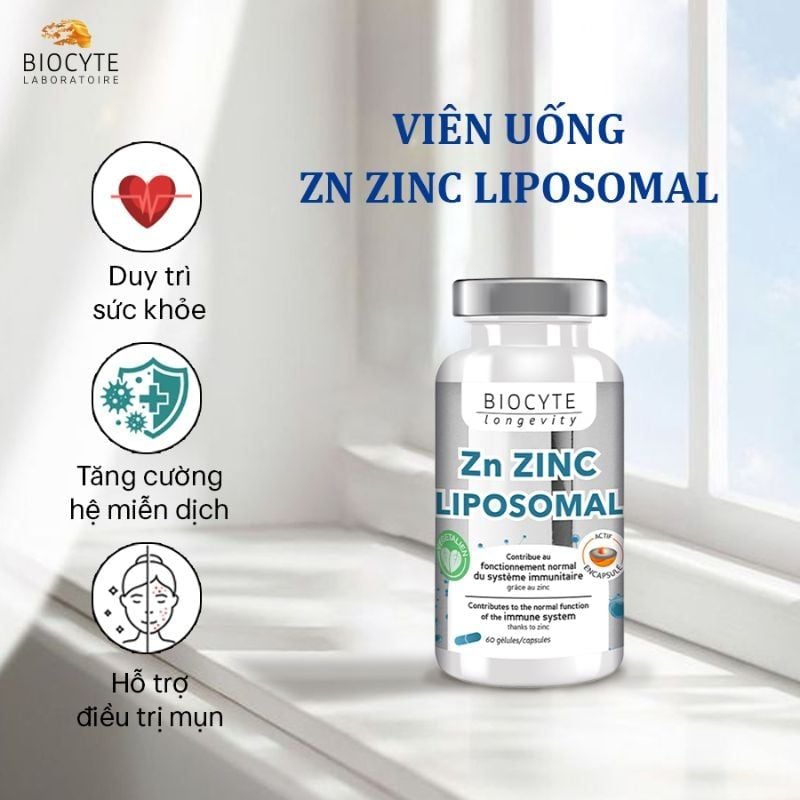 Viên Uống Bổ Sung Kẽm Zn Zinc Liposomal, Hỗ Trợ Giảm Mụn Hiệu Quả