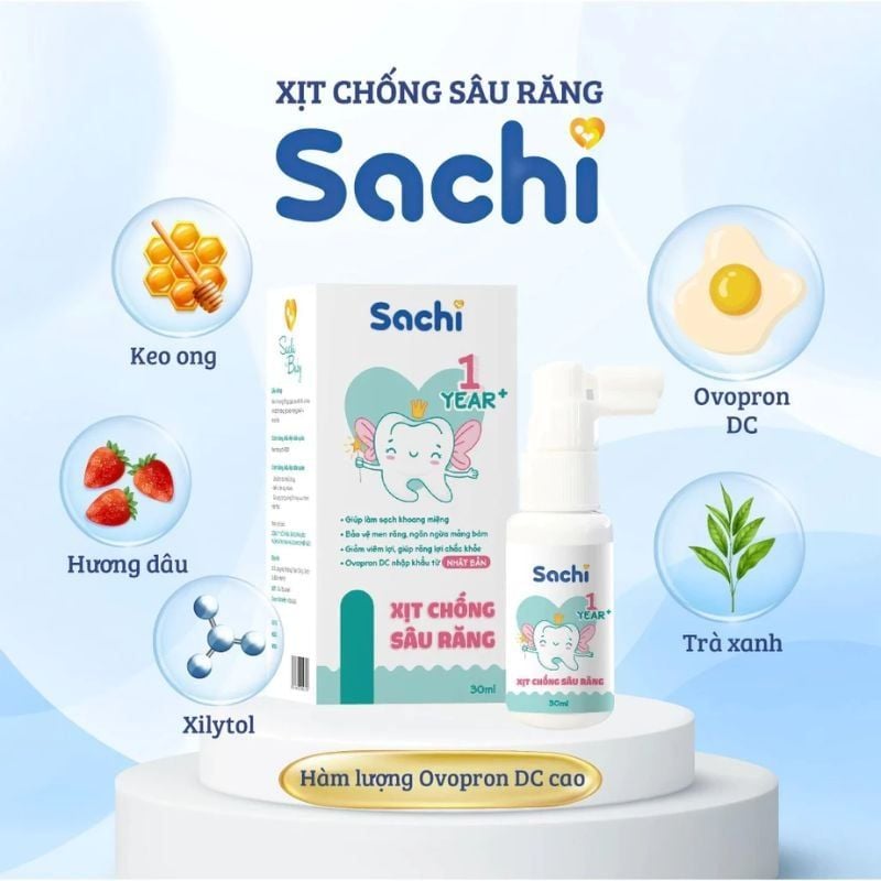 Xịt chống sâu răng Sachi 1+ - Bí quyết cho răng chắc khỏe, an toàn cho bé từ 1 tuổi