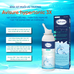 Xịt mũi ưu trương Avisure Hypertonic 3X - Hỗ trợ giảm nghẹt mũi, sổ mũi cho trẻ từ 3 tháng tuổi