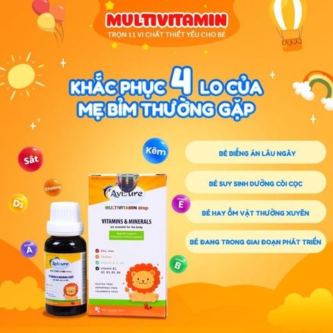 Avisure Multivitamin Drop - Giải pháp Giúp Bé Ăn Ngon, Tăng Cường Đề Kháng Từ 6 Tháng Tuổi