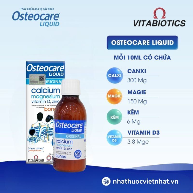 Canxi Osteocare - Giải Pháp Bổ Sung Canxi Cho Trẻ Từ 3 Tuổi, Chai 200ml
