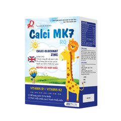 Calci MK7 RQ - Bổ sung Canxi hữu cơ, kết hợp vitamin D3K2 cho trẻ từ 2 tuổi, Hộp 20 ống