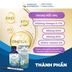 Nordic Naturals Baby's DHA Chính Hãng - Bổ Sung DHA, Hỗ Trợ Phát Triển Não Bộ Cho Trẻ Từ 0 Tháng Tuổi