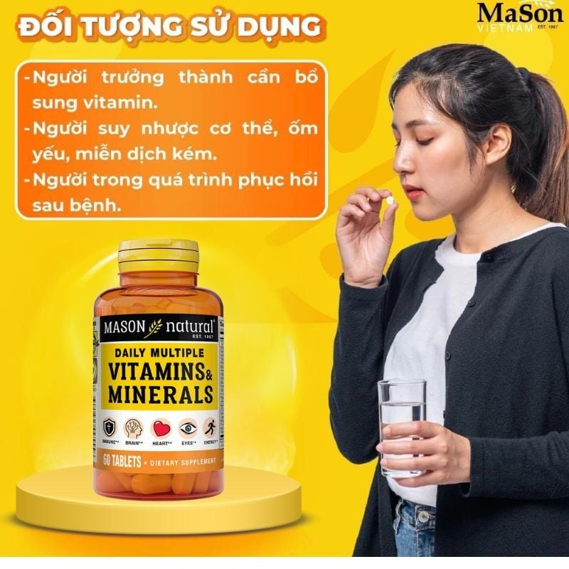 Mason Natural Daily Multiple Vitamins With Minerals - Bổ Sung Vitamin Và Khoáng Chất Cho Cơ Thể Khoẻ Mạnh