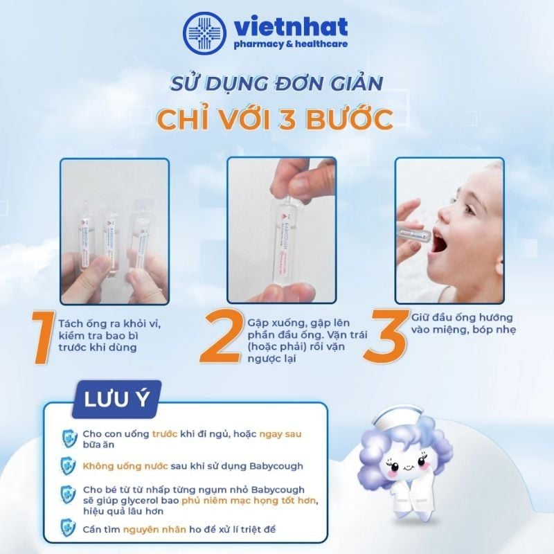 Baby Cough - Siro Ho Cho Trẻ Từ 3 Tháng Tuổi (Hộp 20 ống x 5ml)