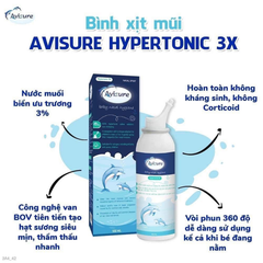 Xịt mũi ưu trương Avisure Hypertonic 3X - Hỗ trợ giảm nghẹt mũi, sổ mũi cho trẻ từ 3 tháng tuổi