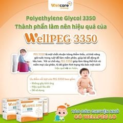 Bột nhuận tràng WellPEG 3350 giúp giảm táo bón an toàn và hiệu quả cho trẻ em và người lớn (Hộp 30 gói)