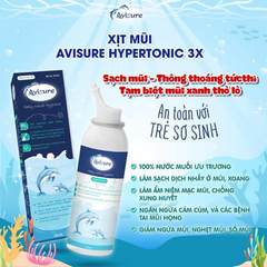 Xịt mũi ưu trương Avisure Hypertonic 3X - Hỗ trợ giảm nghẹt mũi, sổ mũi cho trẻ từ 3 tháng tuổi