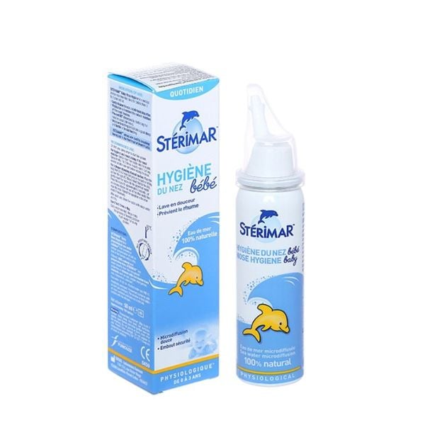 Xịt mũi Cá heo màu vàng Stérimar Nose Hygiene Baby - Giải pháp vệ sinh mũi cho trẻ sơ sinh, Chai 50ml