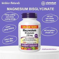 Magnesium Bisglycinate Webber Naturals, Hỗ Trợ Giảm Căng Thẳng Và Cải Thiện Giấc Ngủ