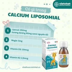 Calcium Liposomial - Canxi sinh học thế hệ mới, giúp bé cao lớn khỏe mạnh, chai 100ml