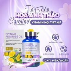 Tinh Dầu Hoa Anh Thảo Careline - Giải pháp tự nhiên giúp cân bằng nội tiết tố từ Úc, Hộp 60 viên