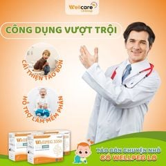 Bột nhuận tràng WellPEG 3350 giúp giảm táo bón an toàn và hiệu quả cho trẻ em và người lớn (Hộp 30 gói)
