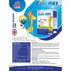 Calci MK7 RQ - Bổ sung Canxi hữu cơ, kết hợp vitamin D3K2 cho trẻ từ 2 tuổi, Hộp 20 ống