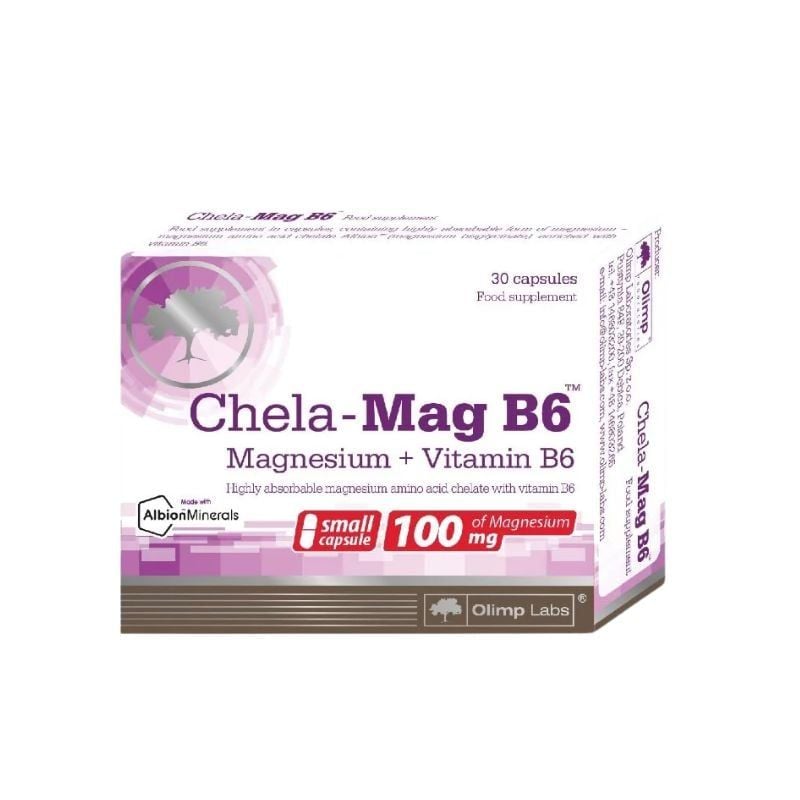 Chela Mag B6 — Magnesium Bisglycinate + B6 cho người lớn tuổi, Olimp Labs Ba Lan, hộp 30 viên