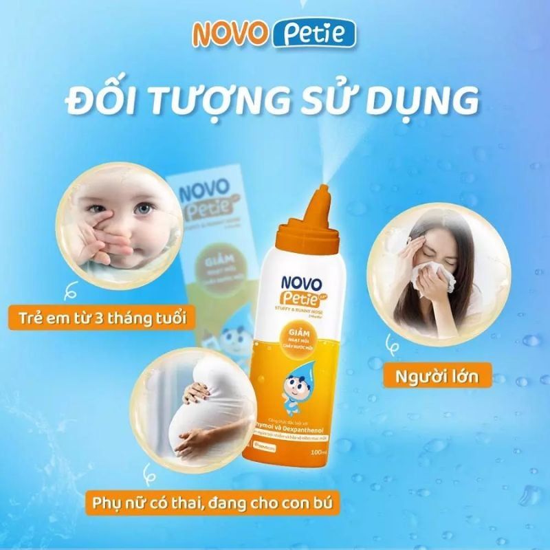 Xịt mũi Novopetie 1.9% - Giảm sổ mũi, ngạt mũi, an toàn cho trẻ từ 3 tháng tuổi