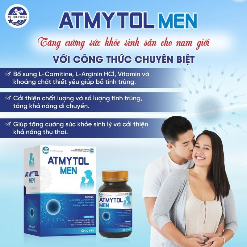 ATMYTOL MEN Chính Hãng - Hỗ Trợ Cải Thiện Chất Lượng Tinh Trùng Cho Nam Giới