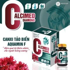 Calcimed Diamond - Canxi tảo đỏ hữu cơ tăng cường sức khỏe xương khớp, hộp 30 viên