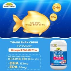 Kids Smart Bursts High DHA Trio - Kẹo Dẻo Bổ Sung DHA và EPA Cho Trẻ Phát Triển Trí Não và Thị Lực, Hộp 60 Viên