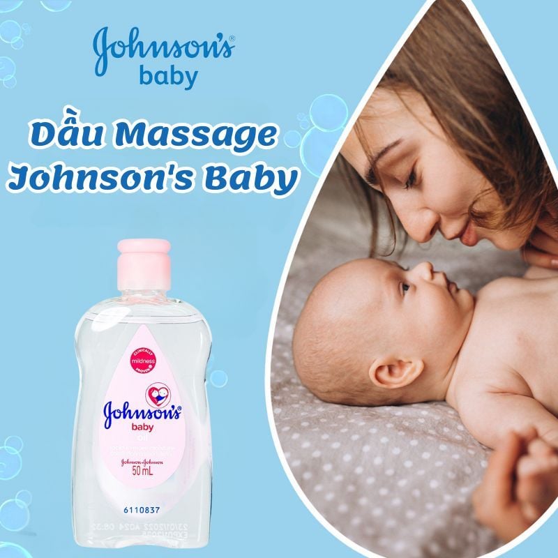 Dầu Massage Johnson's Baby Cho Trẻ Sơ Sinh - Chăm Sóc Toàn Diện Cho Làn Da Bé Yêu, Chai 50ml