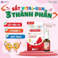 Sắt Vital-Bun Ferokids Chính Hãng Italia - Giải Pháp Tối Ưu Phòng Ngừa Thiếu Máu Do Thiếu Sắt Cho Trẻ Từ 0 Tháng Tuổi