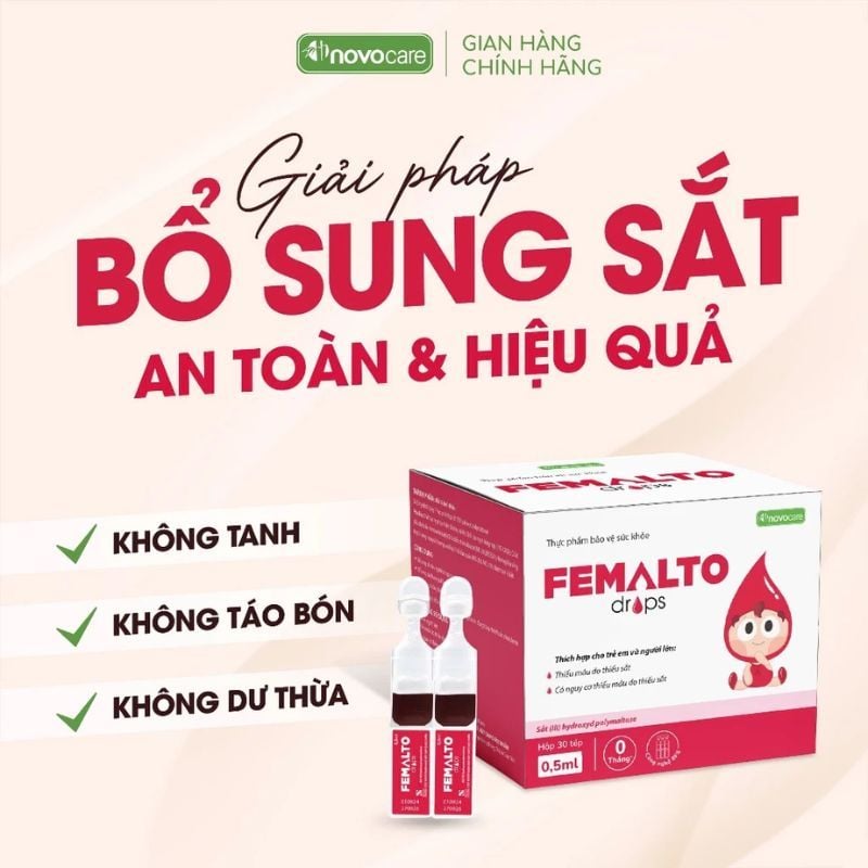 Sắt Femalto Dạng Ống - Bổ Sung Sắt Hữu Cơ Cho Trẻ Từ 0 Tháng Tuổi