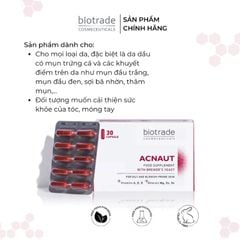 Viên uống Biotrade Acnaut - Giảm mụn, kiềm dầu hiệu quả từ men bia & vitamin