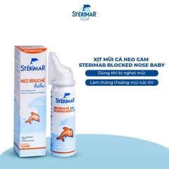 Xịt mũi cá heo màu cam Sterimar Blocked Nose Baby - Giảm nghẹt mũi, sổ mũi cho trẻ từ 3 tháng tuổi, Chai 50ml