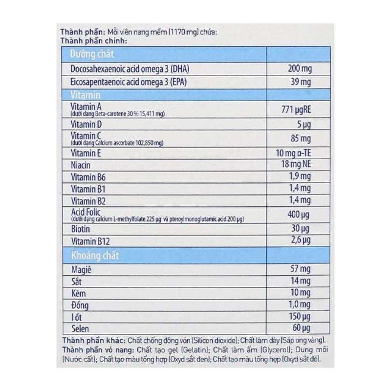 Elevit DHA Pregnancy - Vitamin tổng hợp cho bà bầu của Pháp, nhập khẩu chính hãng, hộp 30 viên