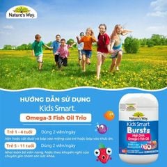 Kids Smart Bursts High DHA Trio - Kẹo Dẻo Bổ Sung DHA và EPA Cho Trẻ Phát Triển Trí Não và Thị Lực, Hộp 60 Viên