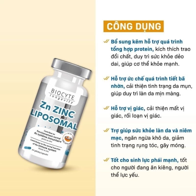 Viên Uống Bổ Sung Kẽm Zn Zinc Liposomal, Hỗ Trợ Giảm Mụn Hiệu Quả
