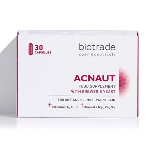 Viên uống Biotrade Acnaut - Giảm mụn, kiềm dầu hiệu quả từ men bia & vitamin