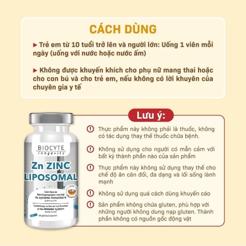 Viên Uống Bổ Sung Kẽm Zn Zinc Liposomal, Hỗ Trợ Giảm Mụn Hiệu Quả