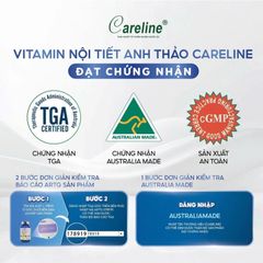 Tinh Dầu Hoa Anh Thảo Careline - Giải pháp tự nhiên giúp cân bằng nội tiết tố từ Úc, Hộp 60 viên