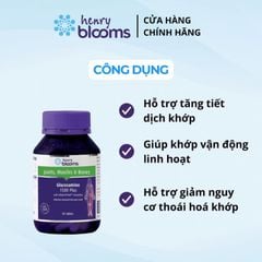 Viên uống bổ xương khớp Glucosamine 1500 Plus - Henry Blooms của Úc, tăng tiết dịch khớp, bảo vệ màng sụn khớp, giảm viêm khớp